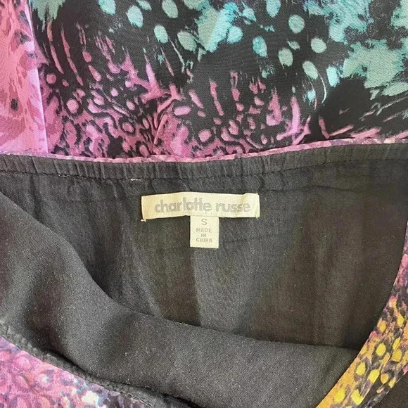 Purple Spaghetti Strap Printed Dress - S - Picture 8 of 10